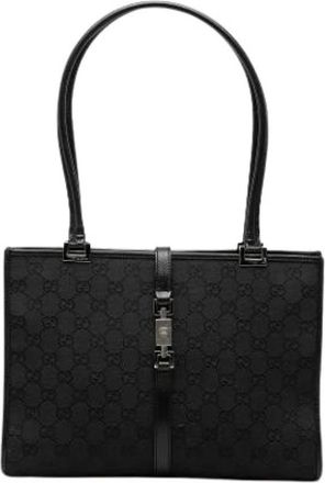 Gucci Pre-owned Shoulder Bags, female, Black, Size: ONE SIZE Pre-owned Canvas Tote