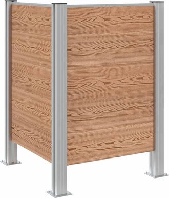 vidaXL Valla De Cubo De Basura Marr&oacute;n 85 X 85 X 115 Cm Aluminio Y Wpc Vidaxl