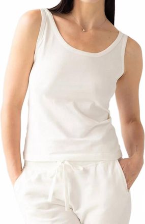 Salua Stretch Cotton Tank In White