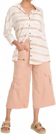 Xcvi Dusten Oversize Button-Up In Pelagic Wash Earthen