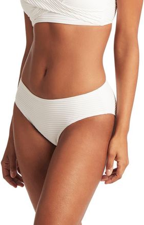 Sea Level Australia Textured Bikini Bottoms in White at Nordstrom, Size 14