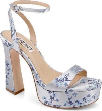 Badgley Mischka Caia Ankle Strap Platform Sandal in Light Blue at Nordstrom, Size 7.5