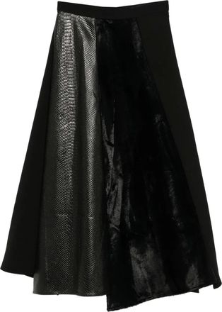 Junya Watanabe Rok met asymmetrische afwerking - Zwart