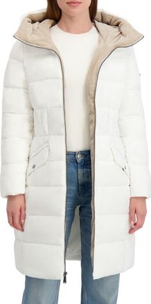 Shelli Segal Hooded Puffer Coat in White at Nordstrom Rack, Size X-Small