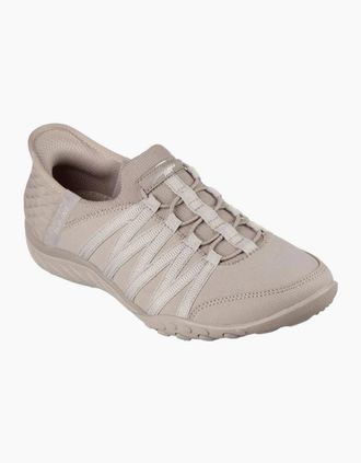 Skechers Womens Skechers Slip-ins Relaxed Fit: Breathe-Easy - Roll-With-Me 100593 Taupe - Tan - Size: 3