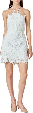 endless rose Halter Neck Guipure Lace Minidress in White at Nordstrom Rack, Size X-Small