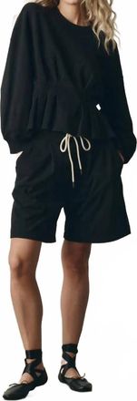 The Great. The Slouchy Corset Sweatshirt In True Black