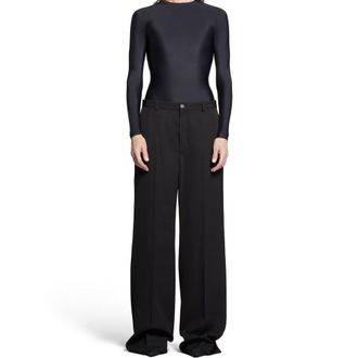 Balenciaga Mens Black Wool Flared Pants