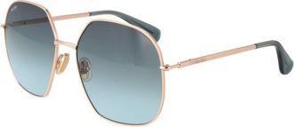 Max Mara Womens Metal Frame Gradient Lens Shades - Light Blue - One Size