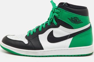Air Jordan s Green/black Leather Jordan 1 Retro High Og Lucky Green Sneakers