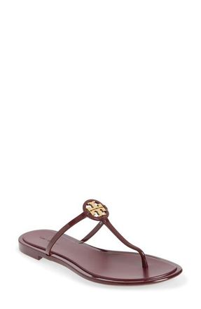 Tory Burch Mini Miller Jelly Thong Sandal in Dark Raspberry /Gold at Nordstrom, Size 12