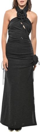 Burberry Rose Wool Halterneck Dress, Brand Size 10 ( US Size 8 )