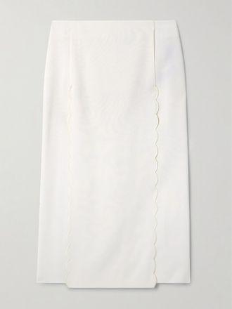 Chlo&eacute; Gonna Midi In Twill Smerlato - Bianco