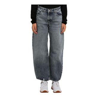 HUGO BOSS Barrel Fit Jeans - Dames - Jeans - Blauw - Maat: W28 Katoen