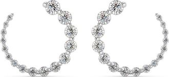 Pompeii3 1 1/2Ct Graduated Diamond Circle Earrings 14k Gold Journey Studs Lab Grown