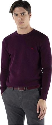 Harmont & Blaine Gebreide kleding Hri 486030277 - Heren - Ronde hals truien - Paars - S - Leer - Truien & Vesten