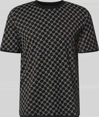 Joop T-Shirt mit Logo-Muster und Rundhalsausschnitt in Black, Gr&ouml;&szlig;e XXXL