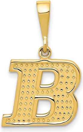 Diamond2Deal 14k Yellow Gold Textured Initial B Charm