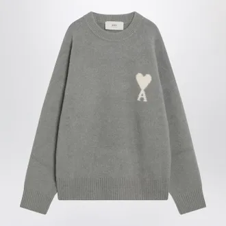 Ami Grey Wool Blend Sweater Ami De Coeur