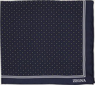 Ermenegildo Zegna Mens Petite Geometric Floral Silk Pocket Square