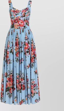 Dolce & Gabbana dress sweetheart neckline fitted bodice pleated skirt