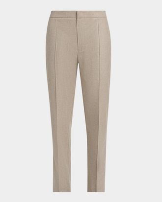 Ermenegildo Zegna Men & apos;s Wool-Blend Flat-Front Stretch Trousers