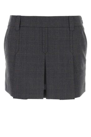 【送料&関税込】Miu Miu Black Stretch Wool Mini Skirt Wool mini skirt Miu Miu Black size 36 IT in Wool - 56646148