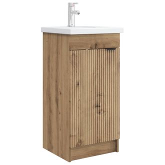 vidaXL Vanidad De Ba&ntilde;o Con Lavabo Roble Artisan 42 X 40 X 84,5 Cm Vidaxl