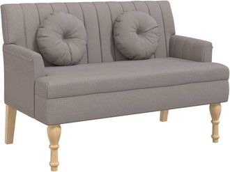 vidaXL Vidaxl - Banco con cojines tela gris taupe 113x64,5x75,5 cm