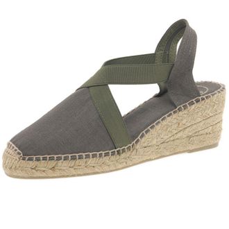 Toni Pons TER Womens Wedge Heeled Espadrilles 5/38 Khaki Linen