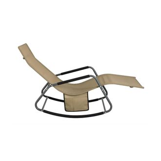 SoBuy Sobuy - Tumbona, Mecedora Con Bolsillo Lateral, Estructura De Hierro, Malla Transpirable Teslin, C&oacute;modo, Soporta Hasta 120 Kg Ogs47-ka Es