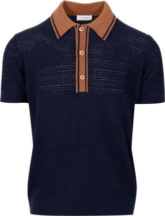 Paolo Pecora T Shirt E Polo Paolo Pecora Blu+Cammello