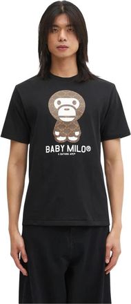 A Bathing Ape College Monogram Baby Milo T-shirt - Heren - T-shirts - Zwart - XL - Katoen - Tops