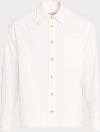 Helmut Lang Men & apos;s Sailor Slub Cotton and Linen Overshirt