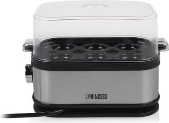 Princess 0126204601001 Cocedor De Huevos Plata Negro 6 Huevos