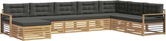 vidaXL Conjunto De Sof&aacute;s De Exterior 8 Uds. Blanco Y Antracita Vidaxl