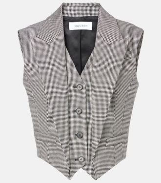 Alexander McQueen Houndstooth wool and mohair vest