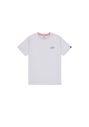 Alpha Industries T-Shirt ALPHA INDUSTRIES Signature Backprint T-Shirt, Herren, Gr. M, pastel grau, Obermaterial: 100% Baumwolle, Shirts T-Shirt