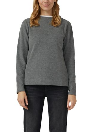 s.Oliver Sweatshirt S.OLIVER, Damen, Gr. 34, grau melange, Web, Obermaterial: 50% Baumwolle, 50% Polyester, unifarben, normal h&uuml;ftbedeckend, Rundhals, Sweatshi