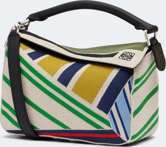 Loewe Puzzle Small striped top-handle bag