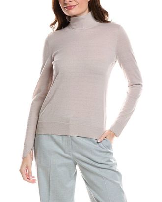 Lafayette 148 New York Side Split Stand Collar Mohair & Wool-Blend Sweater