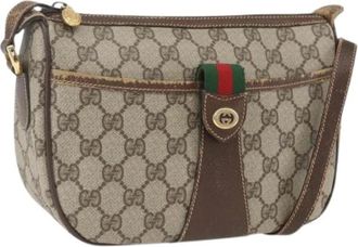 Gucci Pre-owned Cross Body Bags, female, Beige, Size: ONE SIZE Pre-owned Canvas Crossbody Bag
