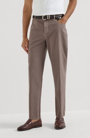 Brunello Cucinelli Gabardine garment dyed trousers in Hazelnut at Nordstrom, Size 46 It