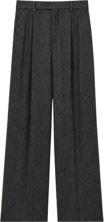 Saint Laurent Fluid Pants In Pinstripe Brushed Wool Felt