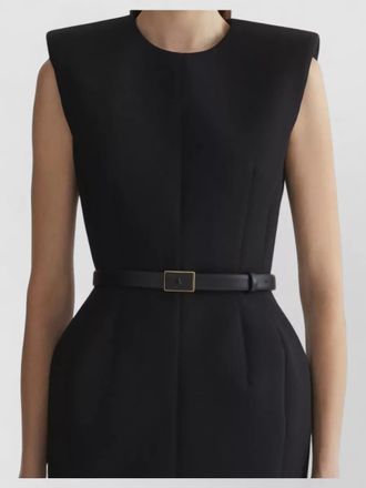 MUGLER virgin wool sleeveless belted mini dress
