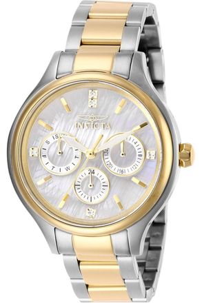 Invicta Angel 28655 Dames Horloge - Quartz Uurwerk - Roestvrij Staal met witte Wijzerplaat - 38mm
