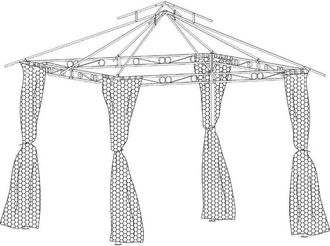 Hesperide Hesperide - Mosquiteras Para Cenador Fogo Negro. - Para Fogo 3 X 3 M (4 Mosquiteras) - Hesp&eacute;ride