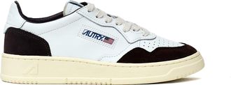 Autry White Mahogany Medalist Low Suede Sneakers