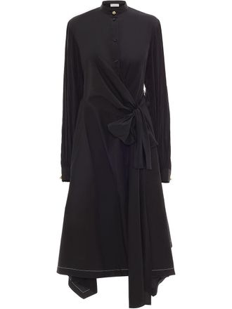 J.W.Anderson wrap-style shirt dress - women - Cotton - 4 - Black