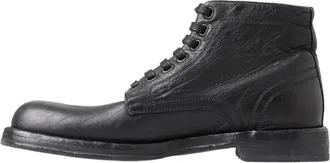 Dolce & Gabbana Black Horse Leather Perugino Mens Boots